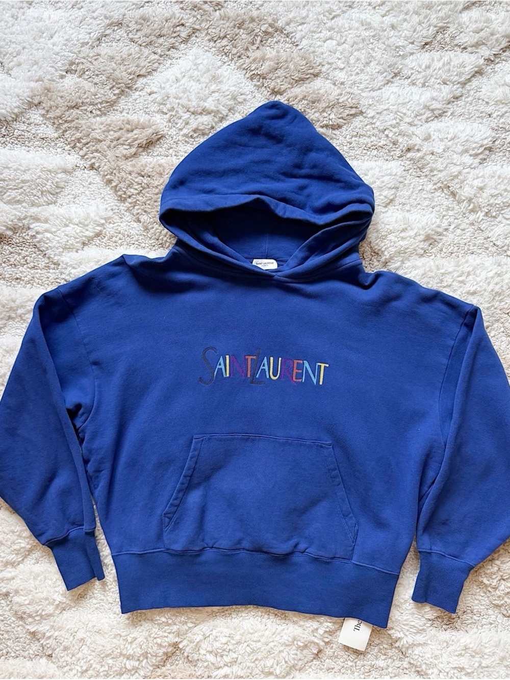 Saint Laurent YSL color logo oversized hoodie sweatshirt XS - Picture 3 of 10